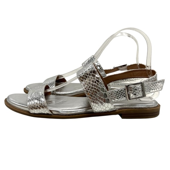 Franco Sarto Velocity Silver Snakeskin Comfort Flat Sandals Women’s 10 - Picture 6 of 13